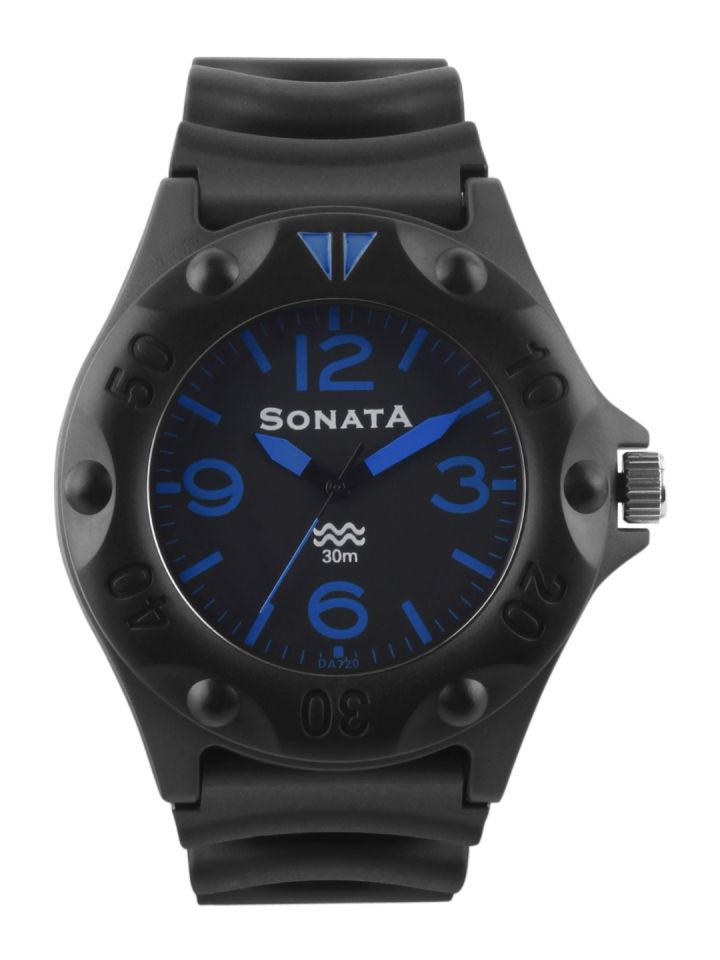 Buy Sonata Men Black Dial Analogue Watch Watches for Men 136512