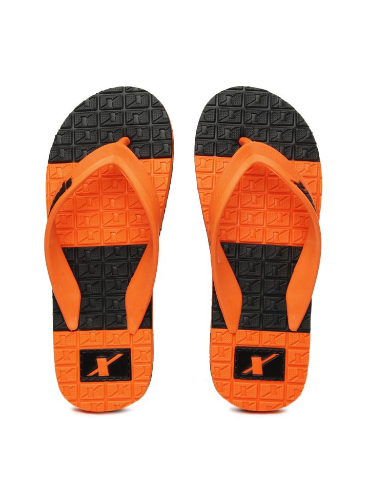 Buy Sparx Men Orange \u0026 Black Flip Flops 