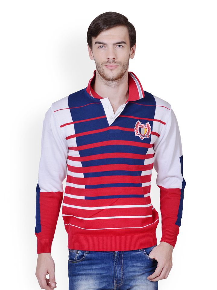 Buy Sportking Men Navy \u0026 Red Striped T 