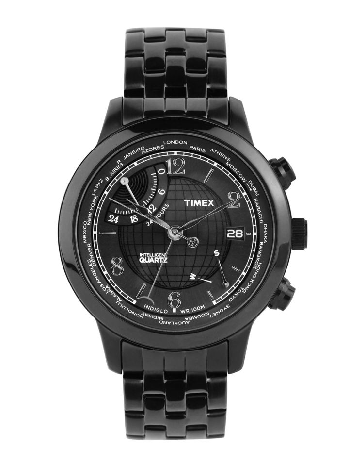 Buy Timex Men Intelligent Quartz World Time Black Dial Watch - Watches for  Men 111065 | Myntra