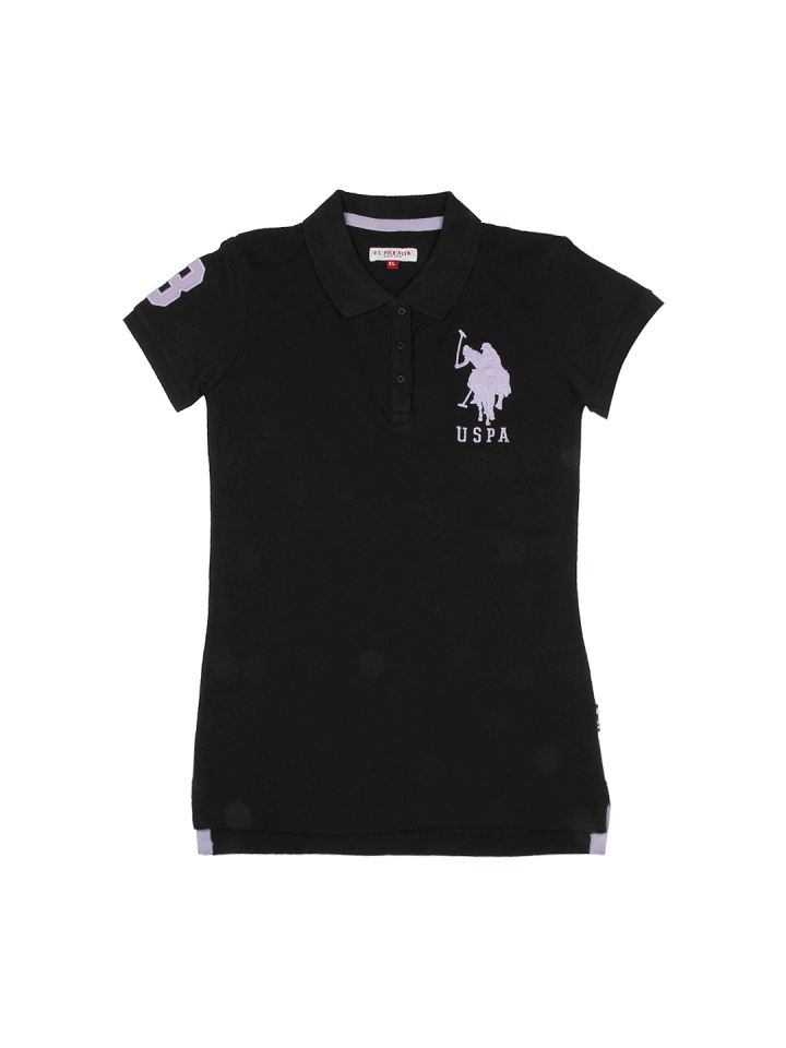girls black polo shirt