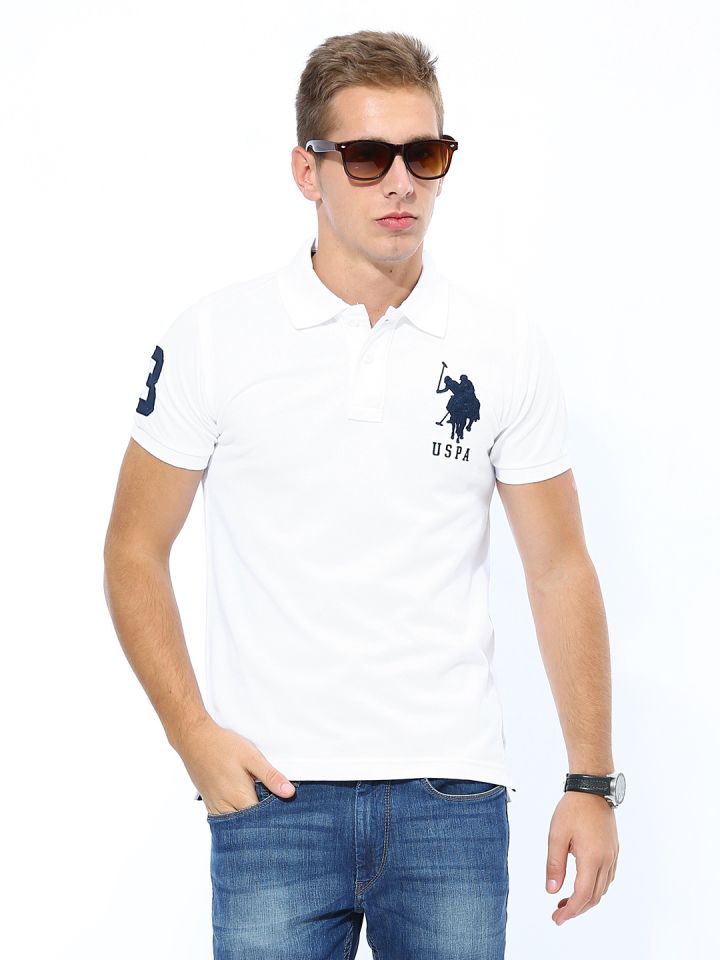 us polo white polo t shirt