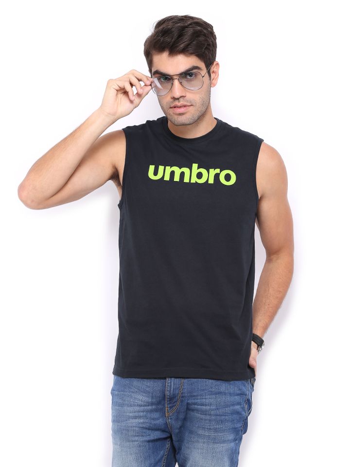 Buy Umbro Men Navy Sleeveless Pure Cotton T Shirt Tshirts for