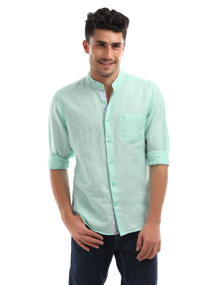 Buy United Colors Of Benetton Men Light Green Shirt Shirts for