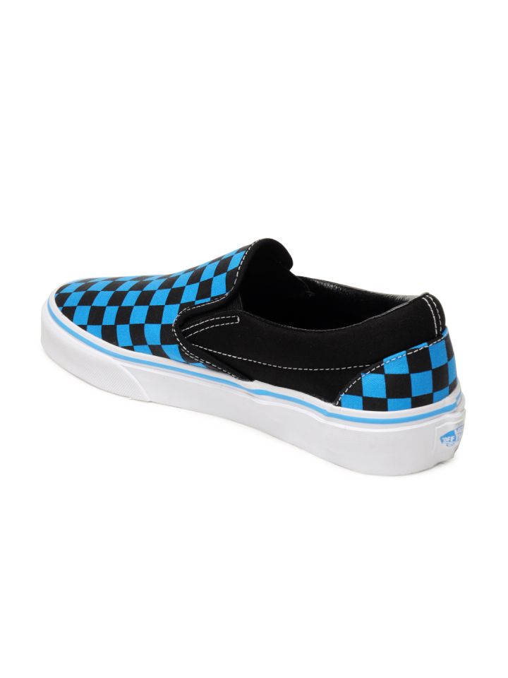 Vans Men Black Blue Checker Board Casual Shoes