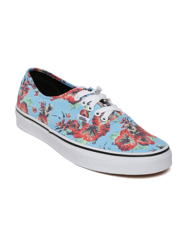 Vans Unisex Sky Blue Floral Print Casual Shoes