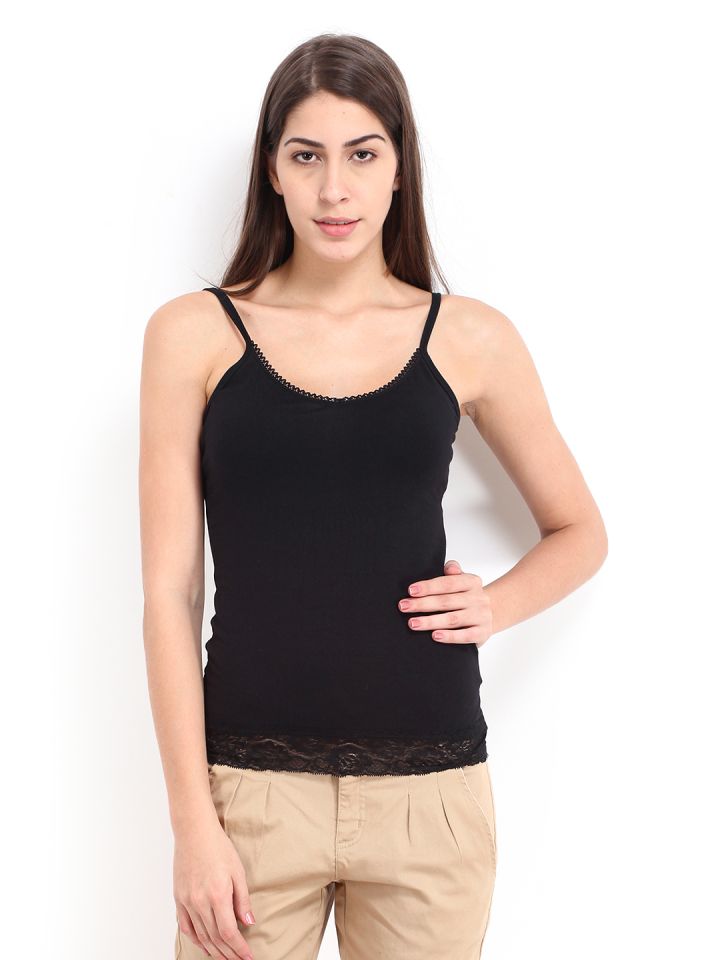 Vero Moda Women Black Spaghetti Top