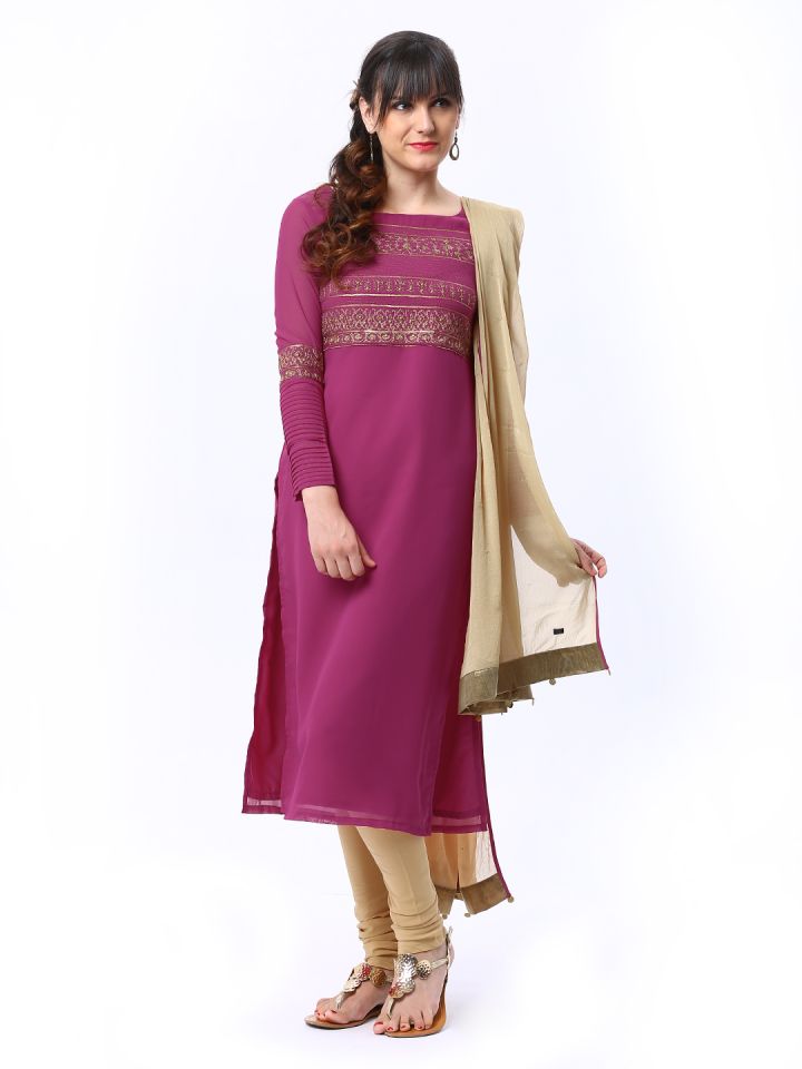 Wallpaper Buy Wishful By W Women Pink Beige Churidar Kurta With Dupatta For iPhone Free