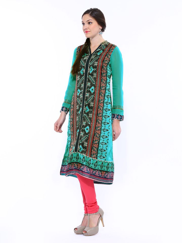 Wallpaper Buy Wishful By W Women Green Navy Printed Kurta Kurtas For Free HD