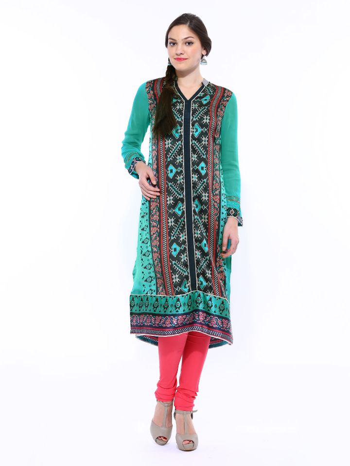 Wallpaper Buy Wishful By W Women Green Navy Printed Kurta Kurtas For Free HD