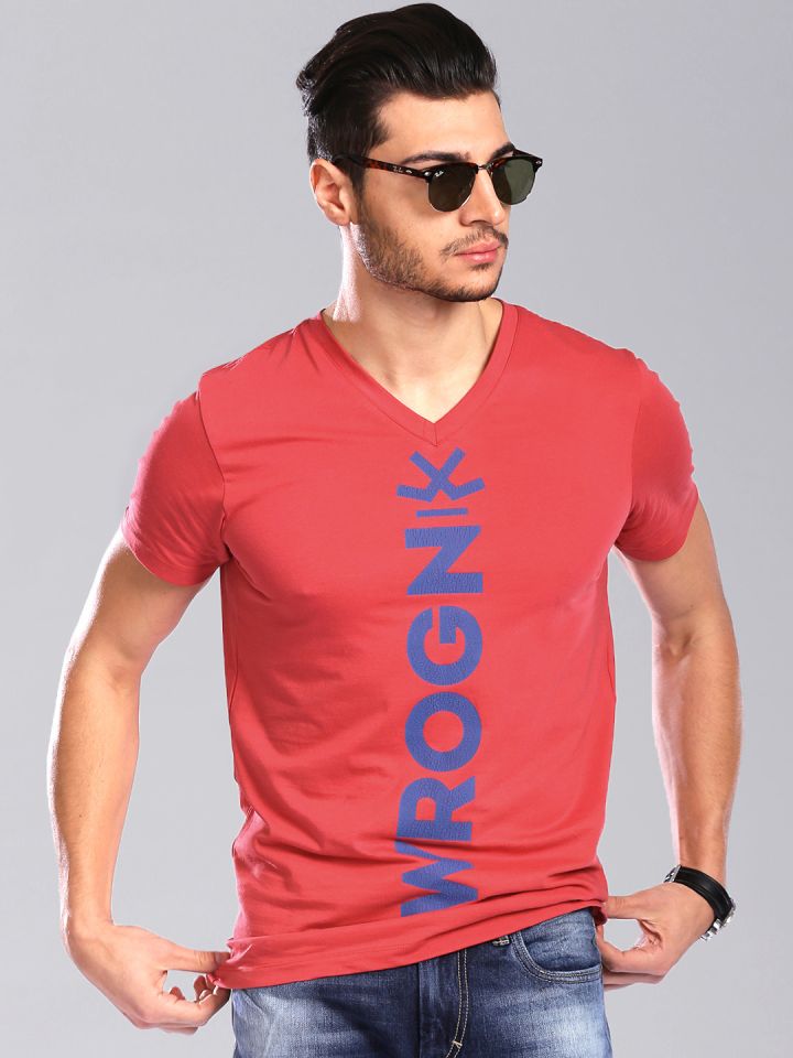 wrogn red t shirt