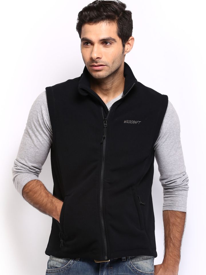 Buy Wildcraft Men Black Sleeveless Fleece Sweatshirt Sweatshirts