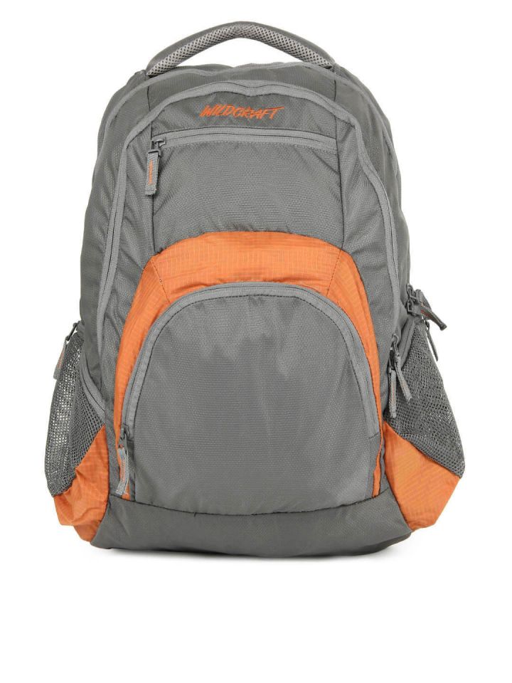 Wildcraft Unisex Grey Orange Laptop Backpack