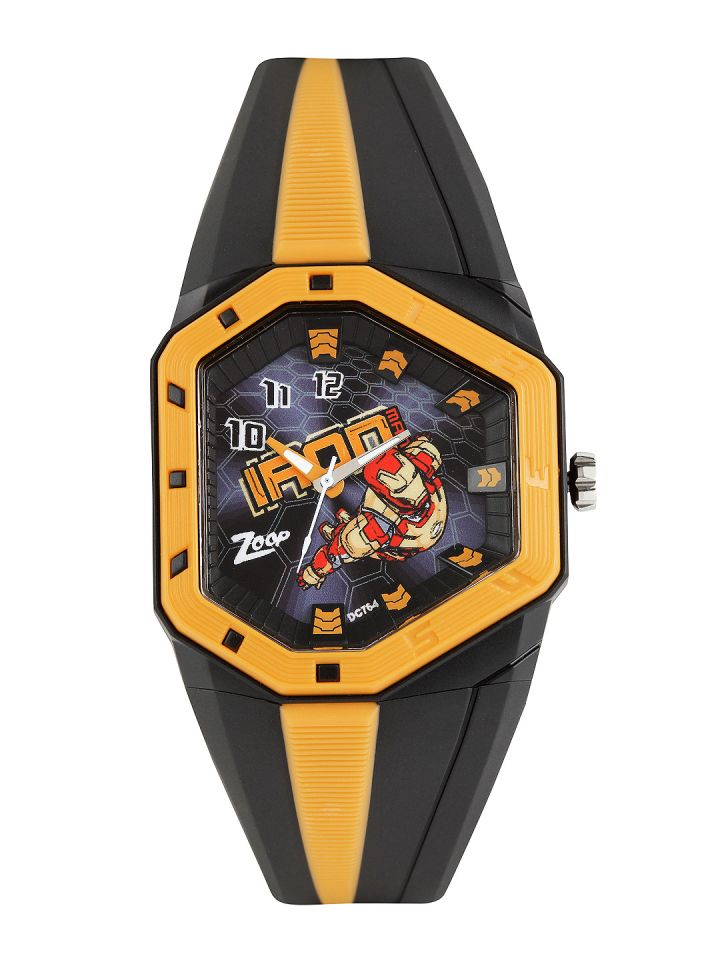 Zoop Kids Black Grey Iron Man Printed Dial Watch NDC3036PP06J