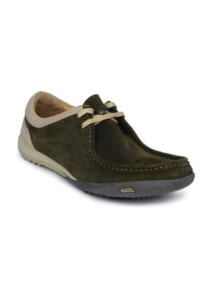 Buy Woodland Men Olive Green Shoes 