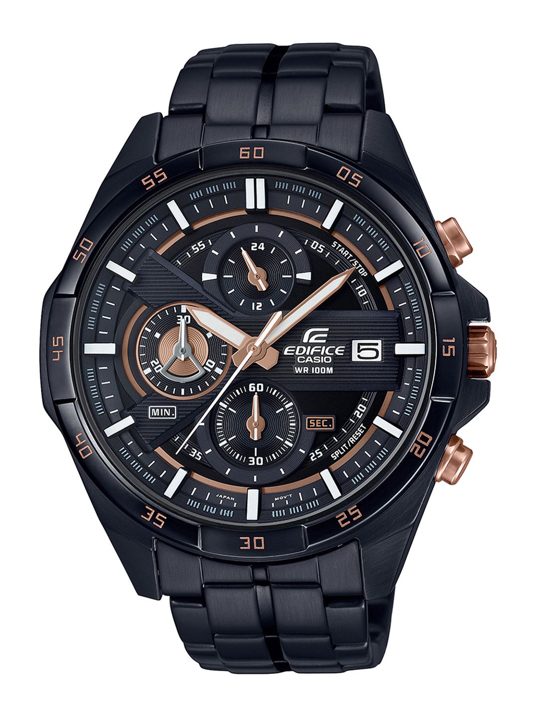 CASIO Men EDifice EFR-556DC-1AVUDF Black Analog Dial Black Stainless Steel Band EX493