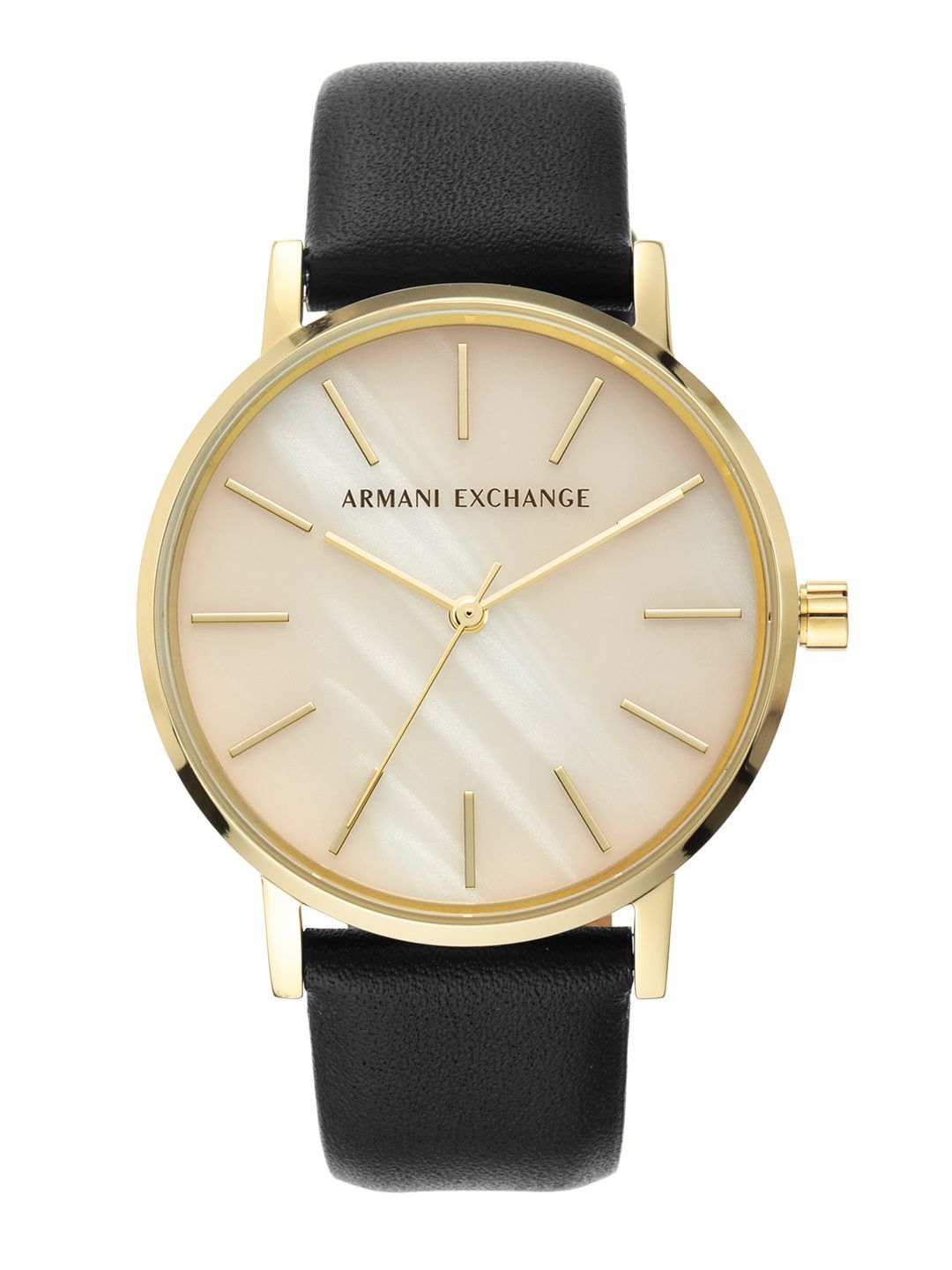 Buy Armani Exchange Women Black & Gold Toned Analogue Watch -  - Accessories for Women