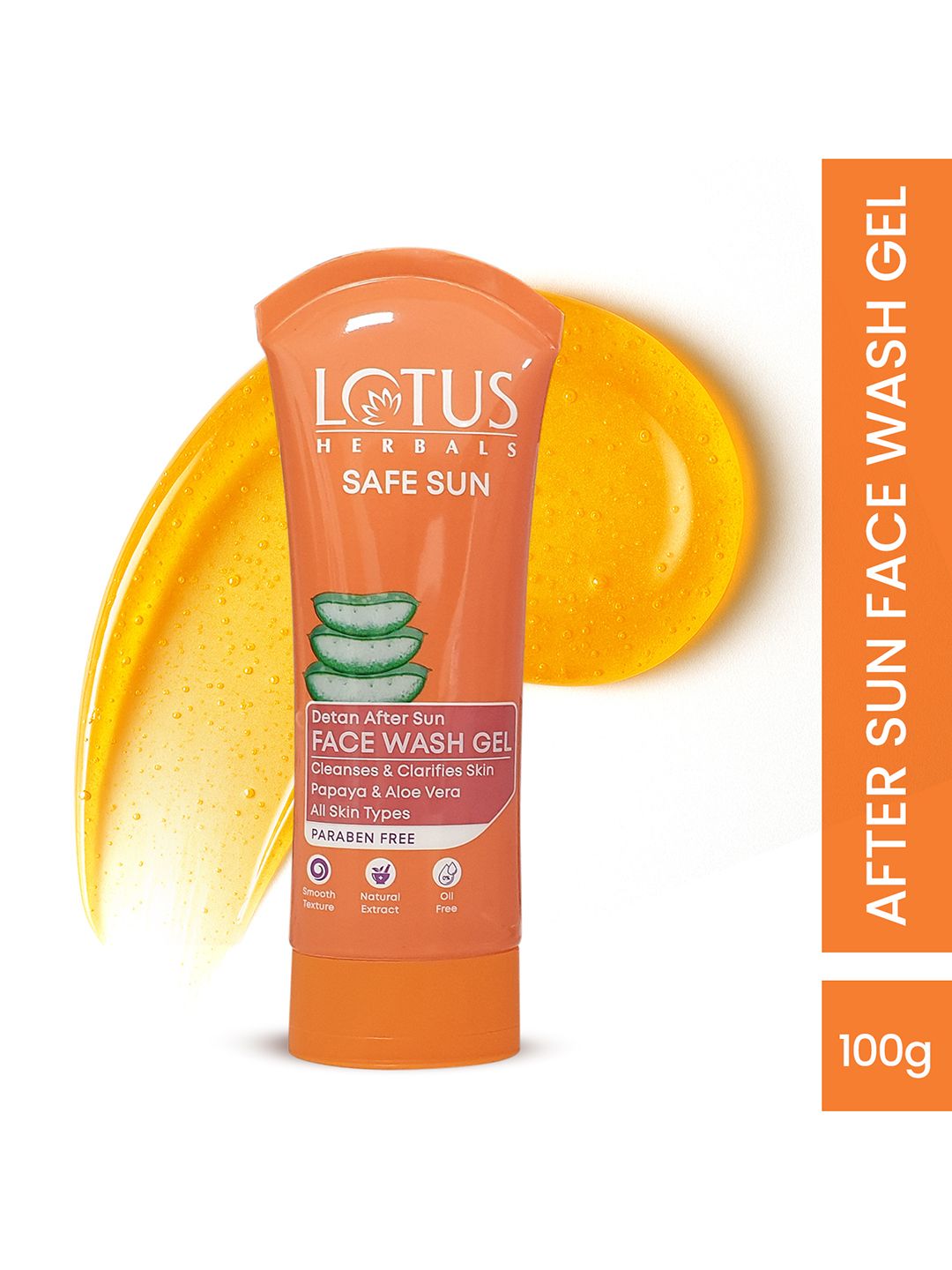 Lotus Herbals Unisex Safe Sun DeTAN After-Sun Face Wash Gel - 100 g