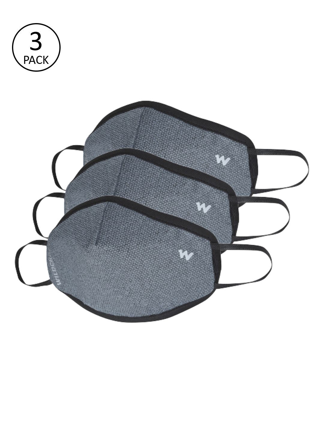 Wildcraft Adults 3 Pcs 3-Ply Hypa Shield W95+ Protective Outdoor Masks
