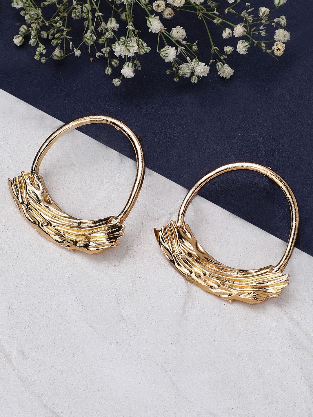 TOKYO TALKIES X rubans FASHION ACCESSORIES Gold-Toned Handcrafted Classic Drop Earrings