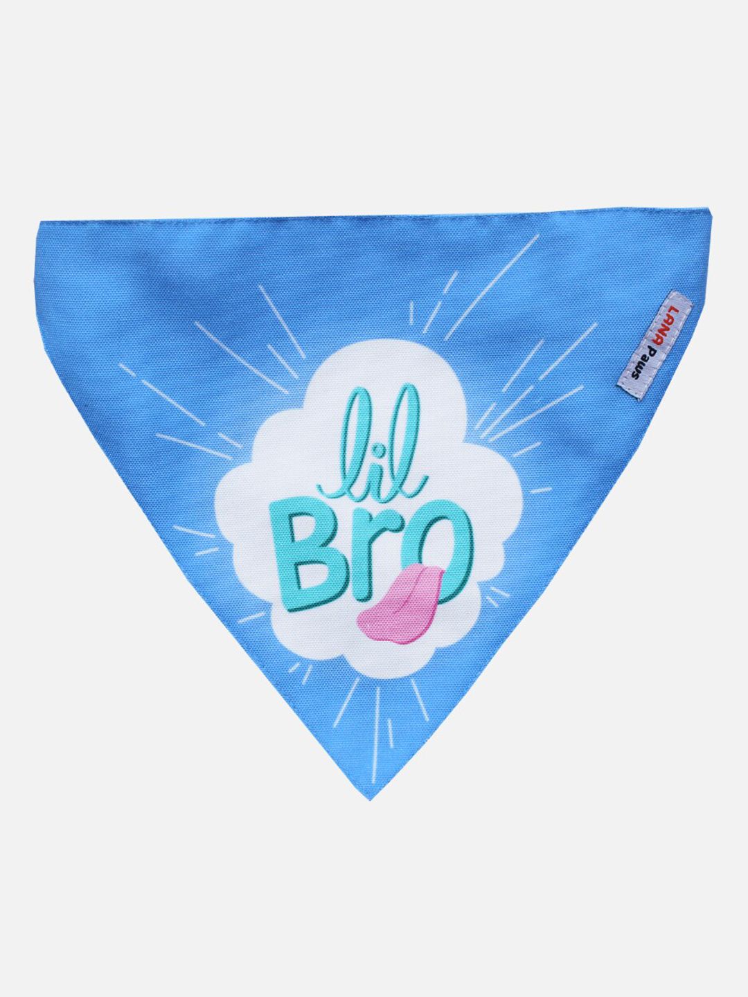 LANA PAWS Blue & White Little Bro Printed Dog Bandana Scarf