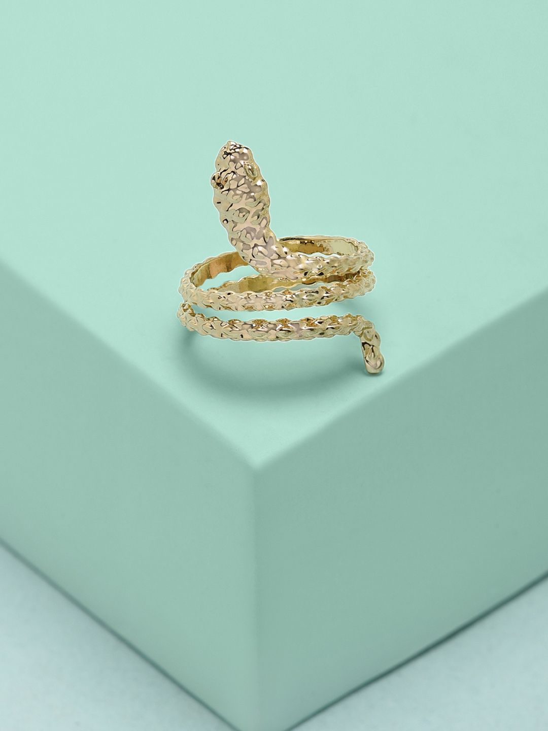 Zaveri Pearls Gold-Plated Snake Design Adjustable Finger Ring