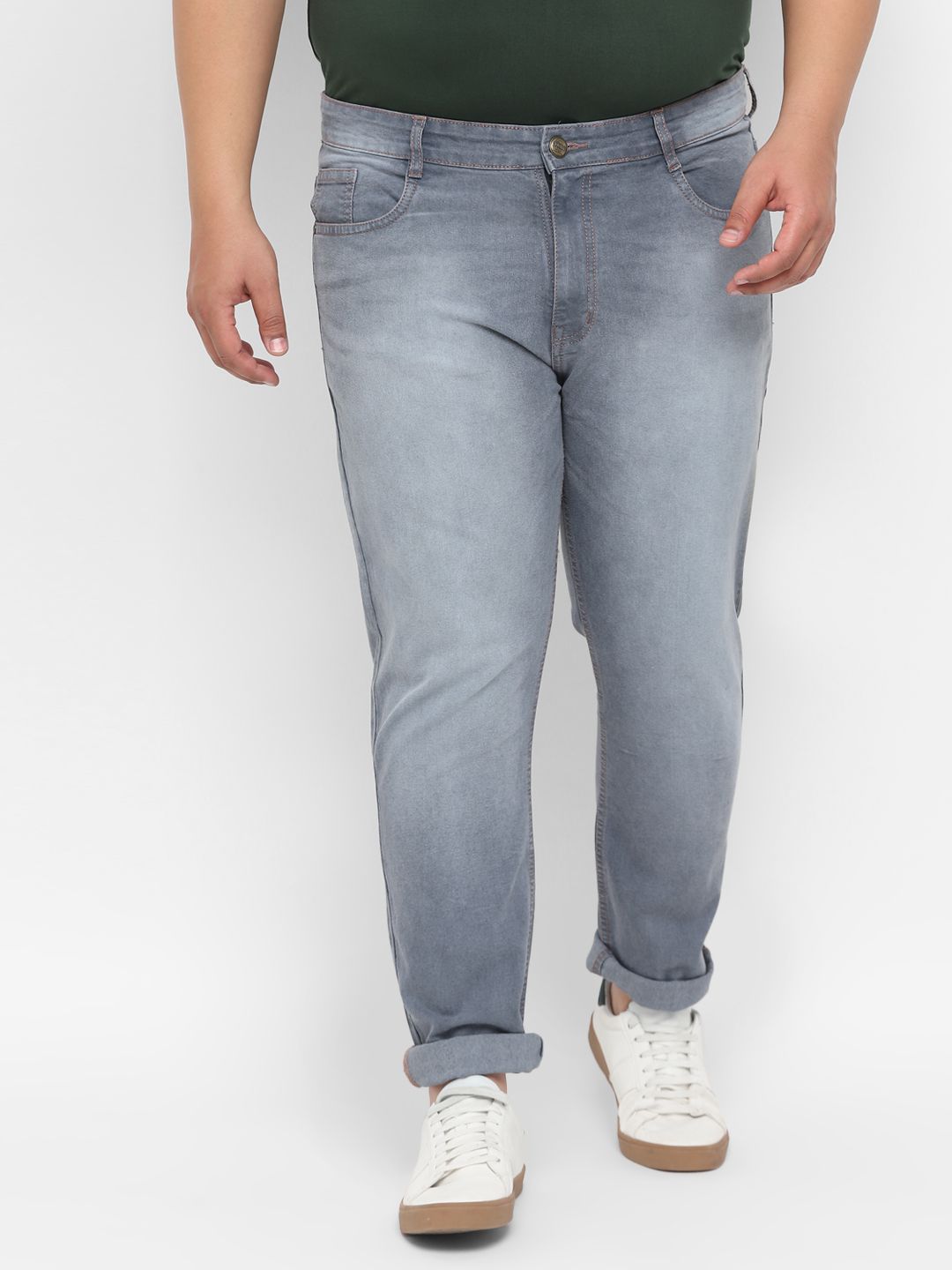Urbano Plus Men Grey Regular Fit Mid-Rise Clean Look Jeans