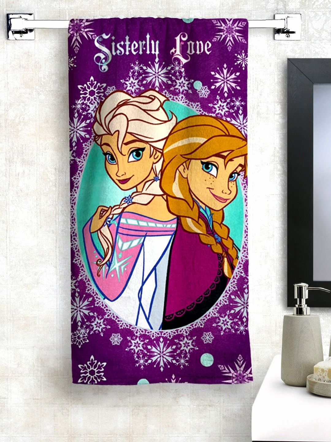 Disney Frozen Pure Cotton 300GSM Super Soft Kids Regular Bath Towel-24x47In