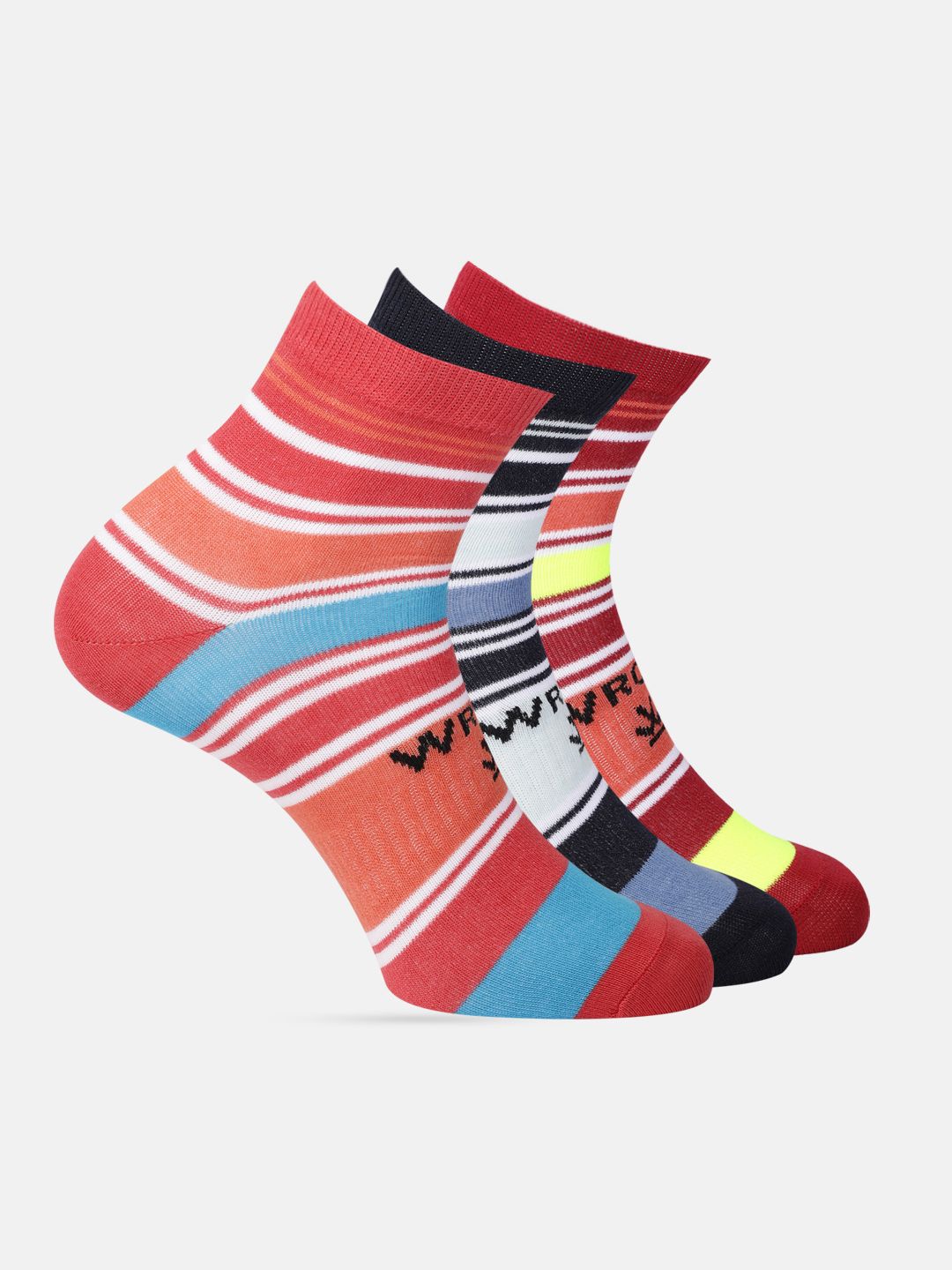 WROGN Men Set of 3 Striped Above Ankle Length Socks