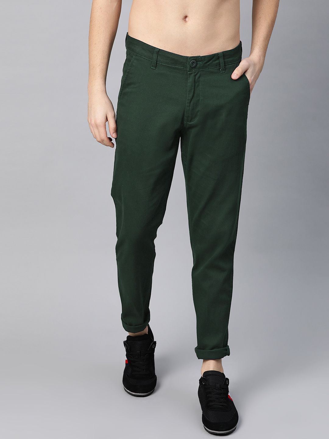 Roadster Men Black Chinos Trousers