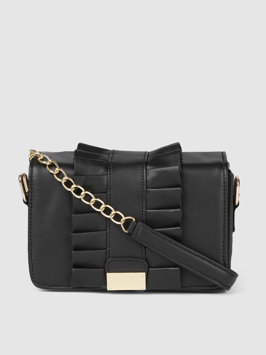 AccessHer Black Solid Sling Bag