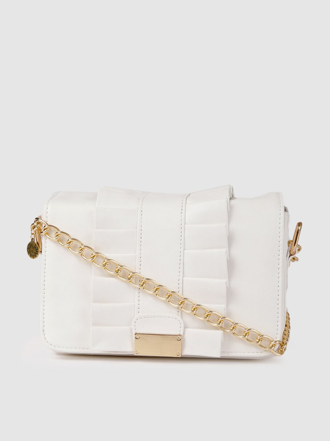AccessHer White Solid Sling Bag