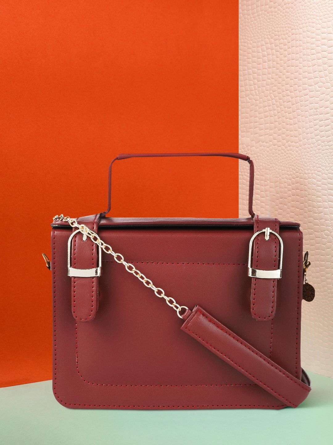 AccessHer Maroon Solid Sling Bag