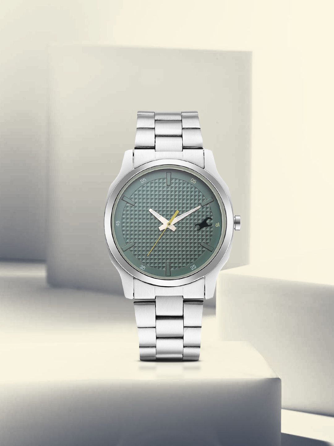 Fastrack Men Silver Toned & Grey Analogue Watch 3255SM02