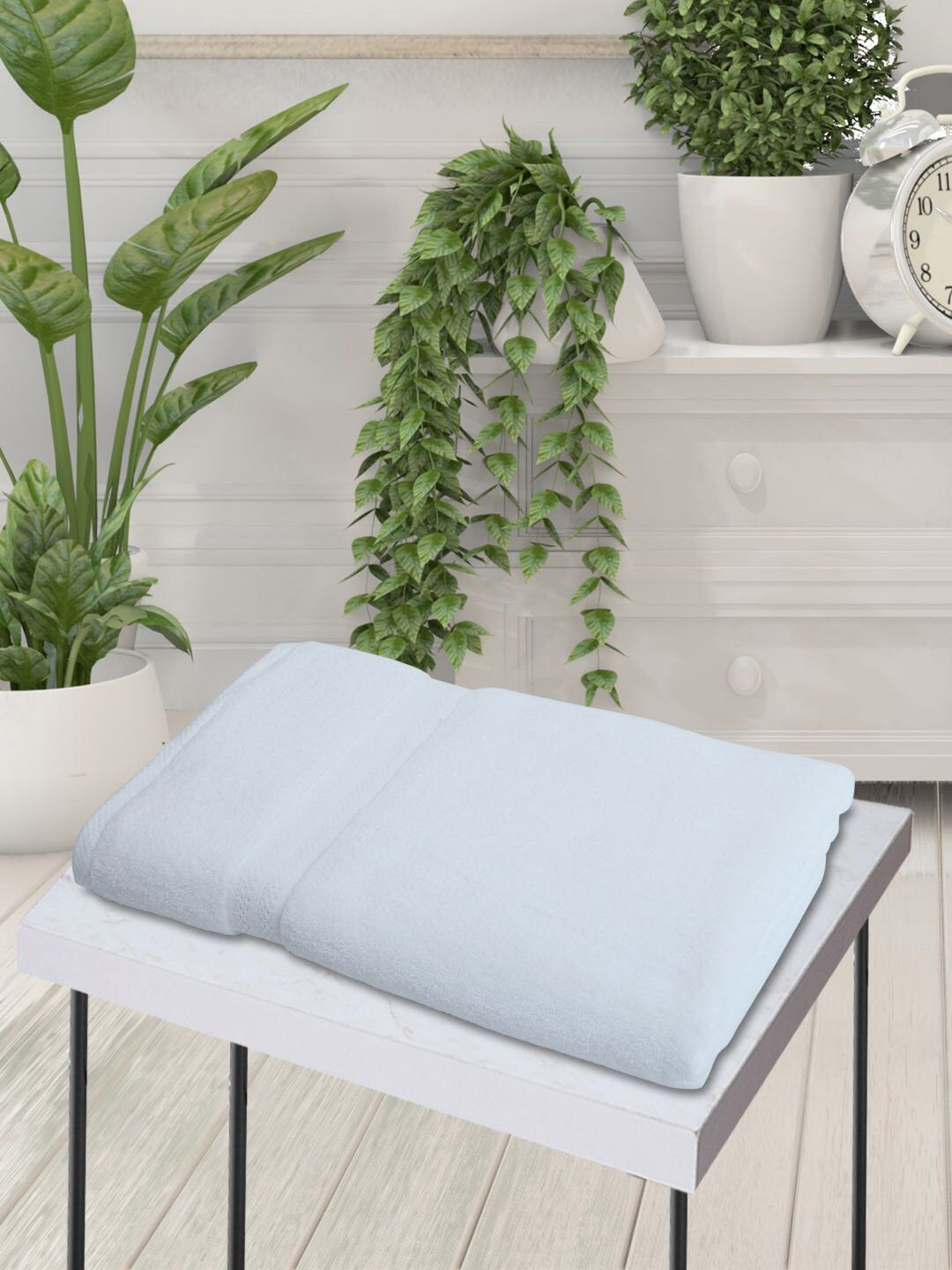BIANCA White Solid Pure Cotton 500GSM Super Soft Adult Regular Bath Towel-59x30In