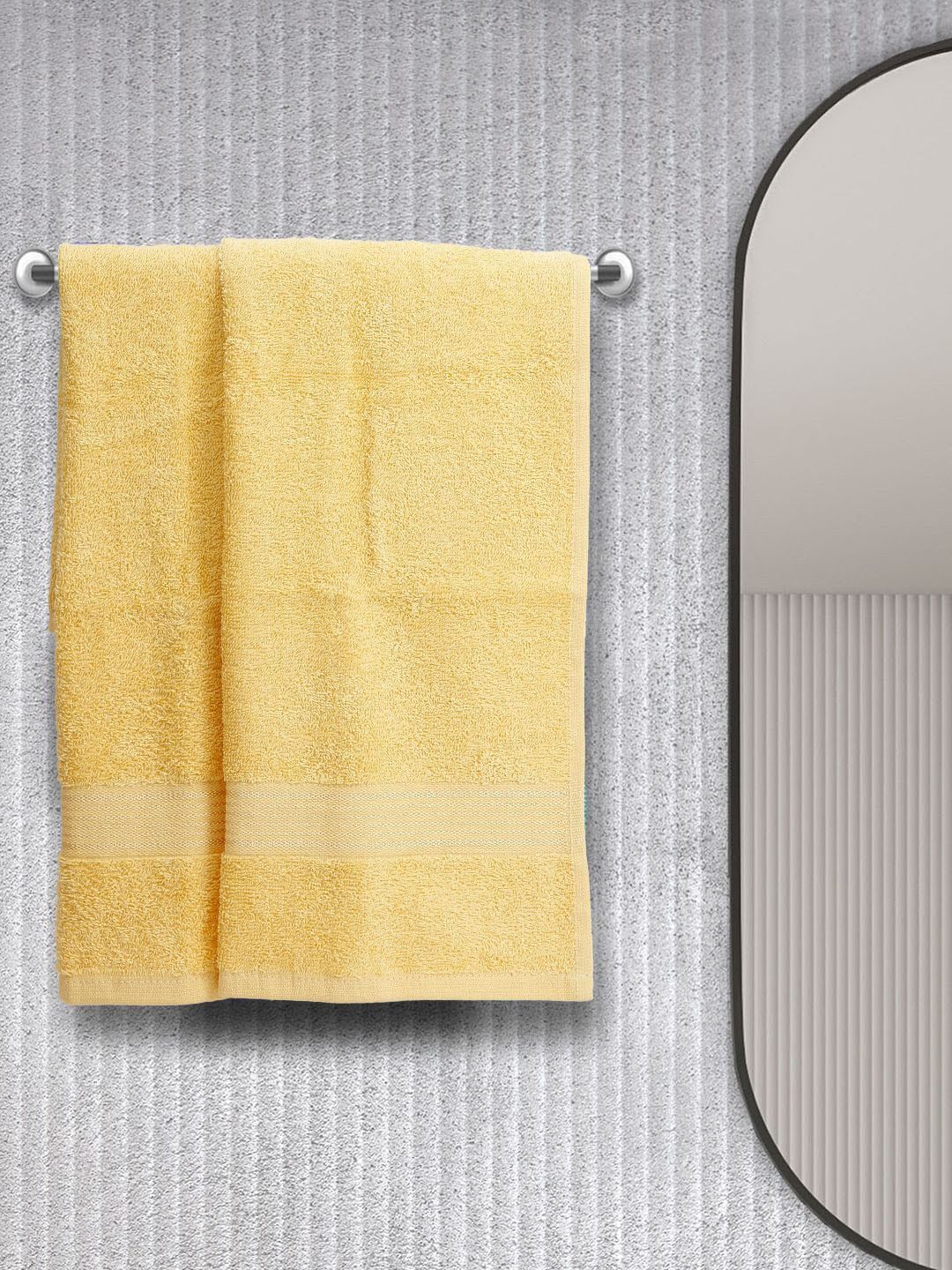 KOPA Set Of 2 Yellow Solid 380GSM 100% Cotton Hand Towels