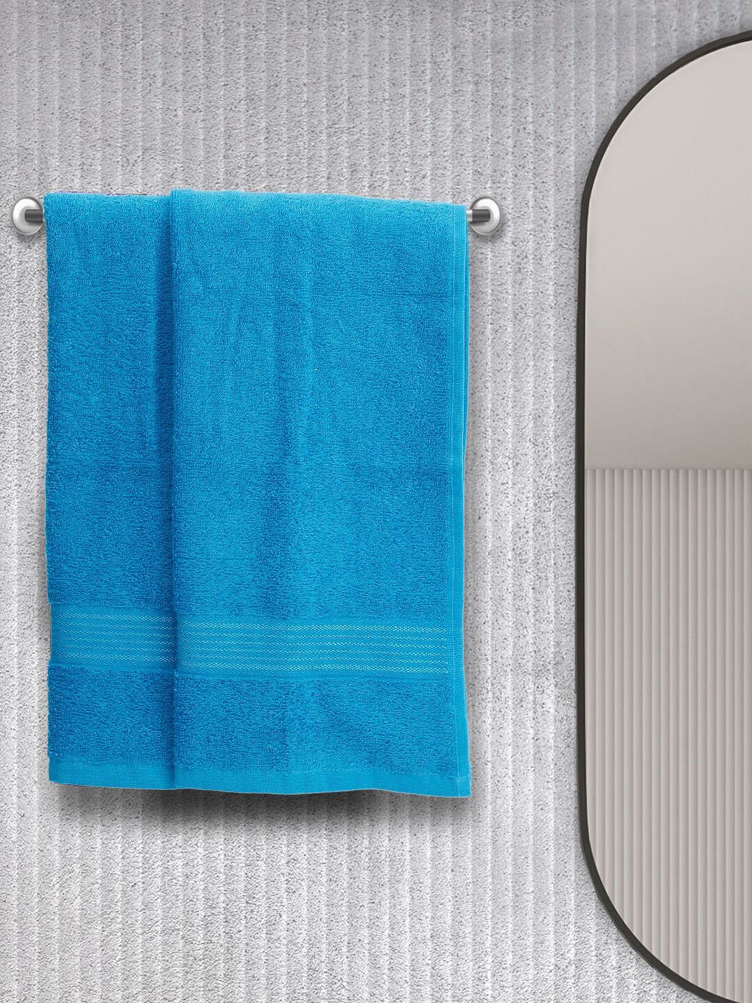 KOPA Set Of 2 Turquoise Blue Solid 380 GSM 100% Cotton Hand Towels