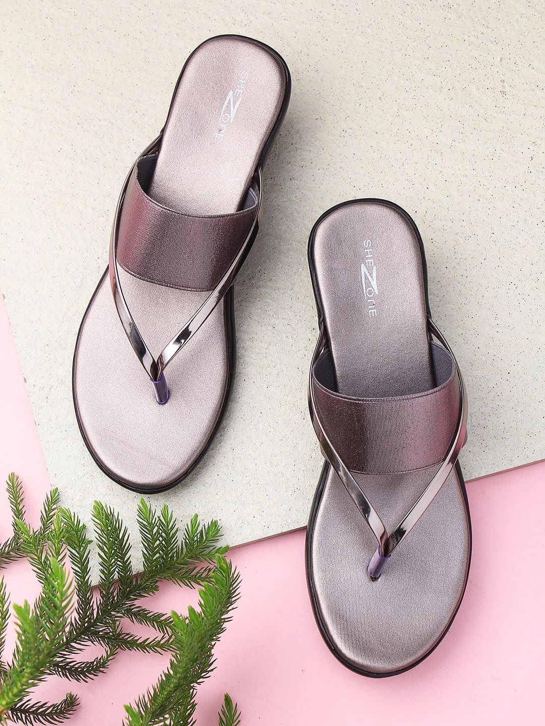 Shezone Women Grey Wedge Sandals
