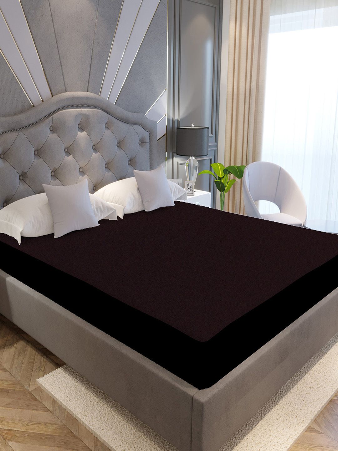 Buy LA VERNE Brown King Size Cotton Terry Waterproof Mattress Protector -  - Home for Unisex