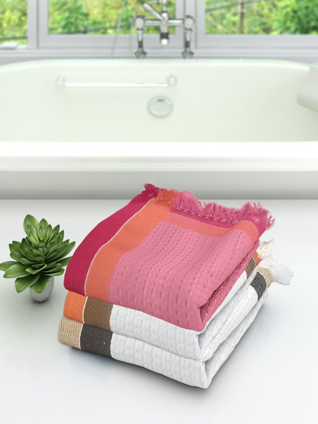 Athom Trendz 210GSM Super Soft 3PCs Adult Regular Bath Towel-30x59In