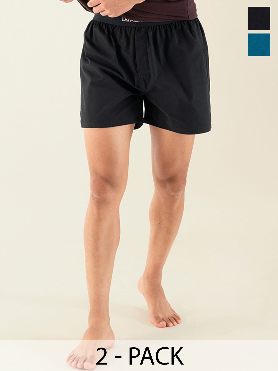 Buy DAMENSCH Men Pack Of 2 Solid Ultra Light Cotton Regular Fit Inner Boxer -  - Apparel for Men