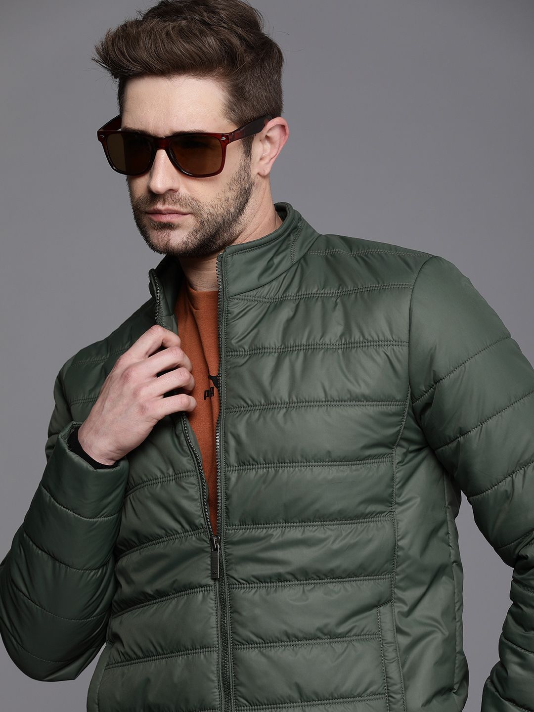 WROGN Men Green Padded Jacket