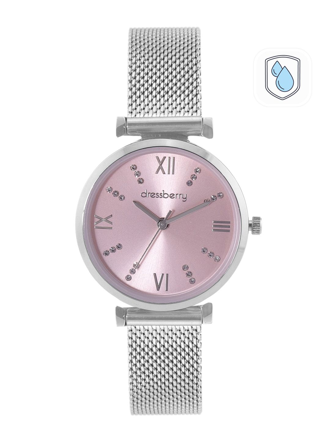DressBerry Women Pink Dial & Silver-Toned Straps Analogue Watch DB-SS21-5D
