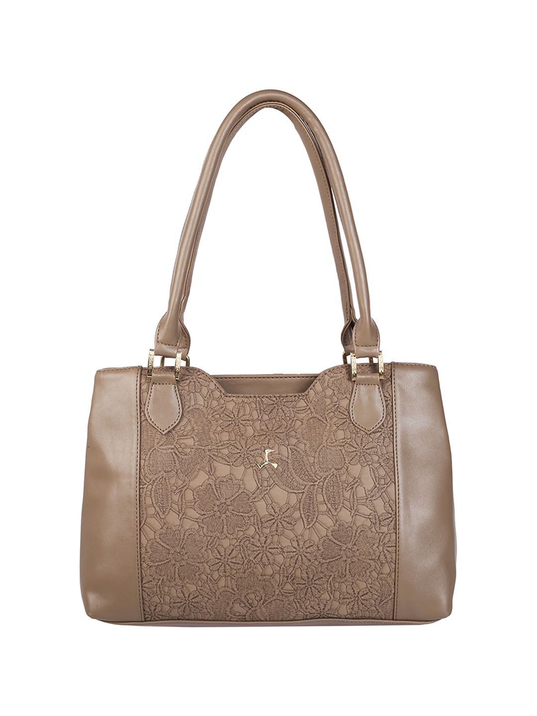 Mochi Women Brown Textured PU Structured Shoulder Bag