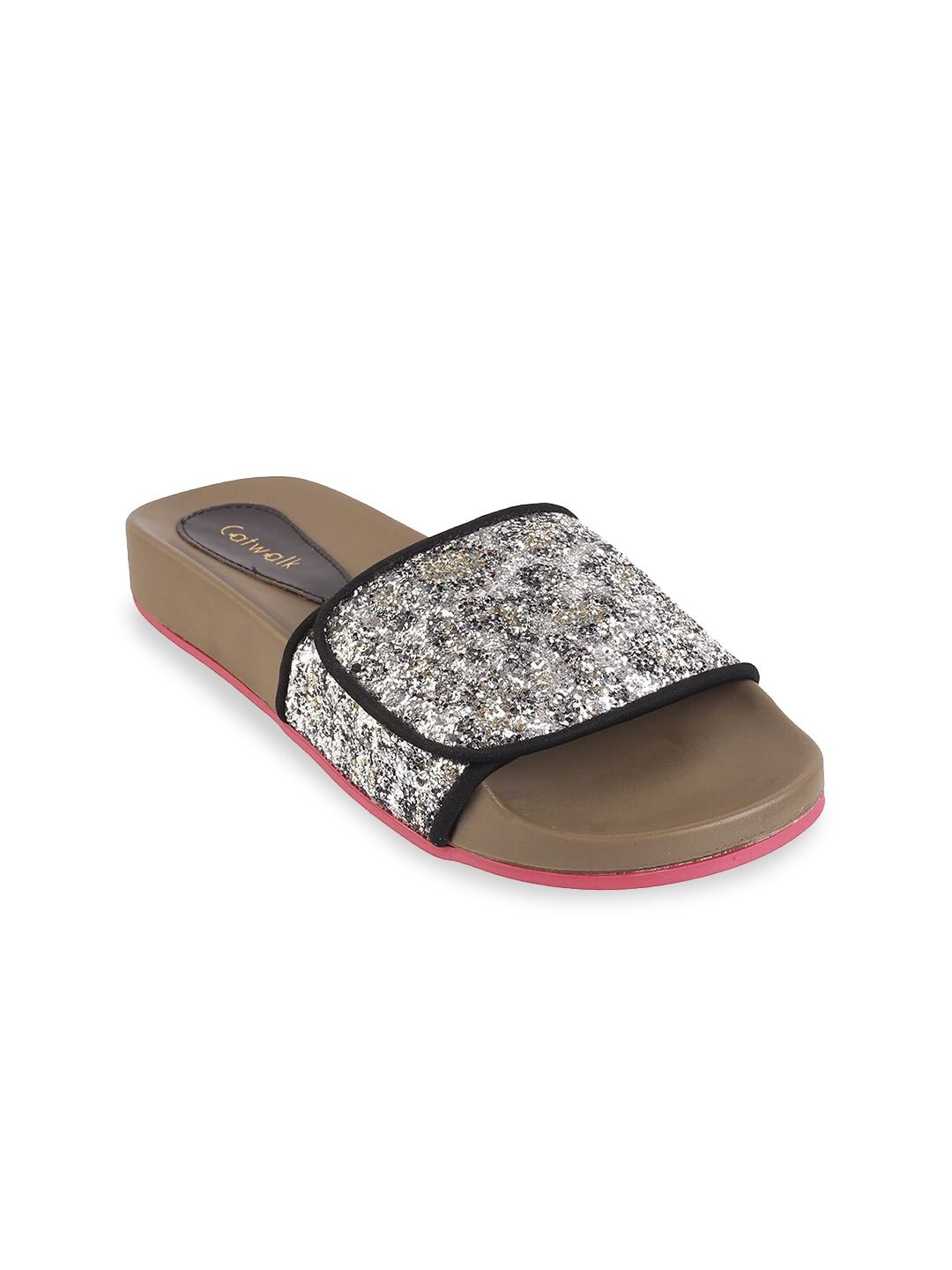 Catwalk Women Black & White Printed Slip-On
