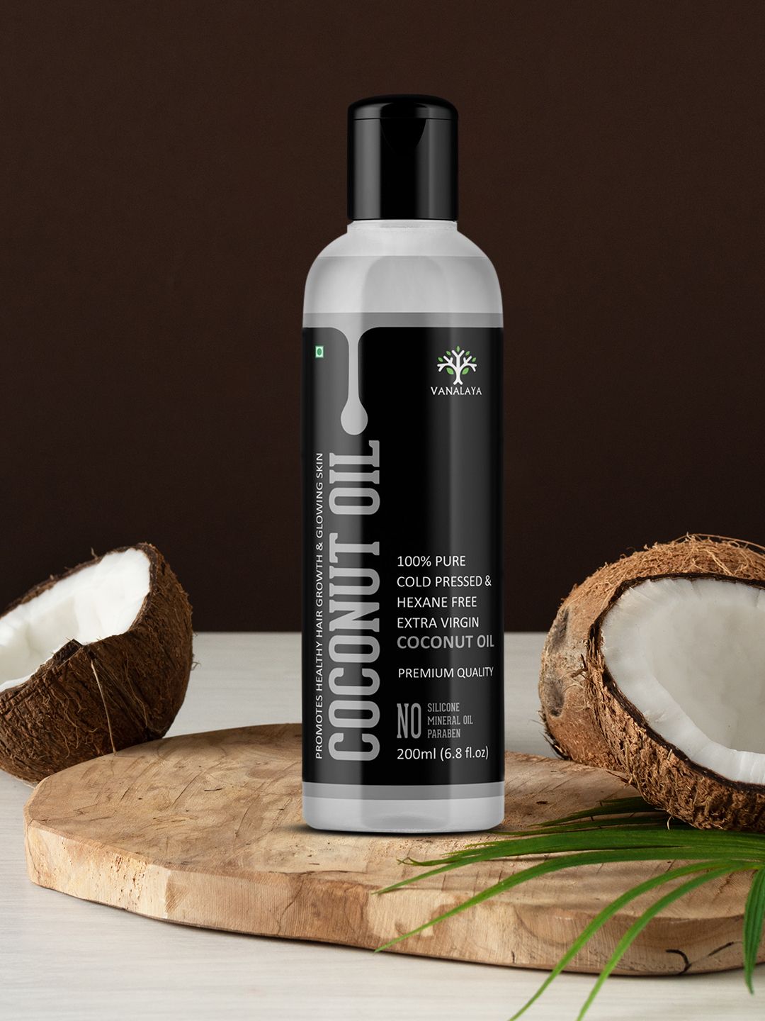 VANALAYA Pure Cold Pressed Virgin Coconut Oil For Hair, Skin Care & Cooking - 200 ml