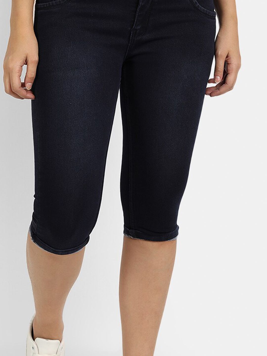 BROADSTAR Women Blue Skinny Fit Denim Capris