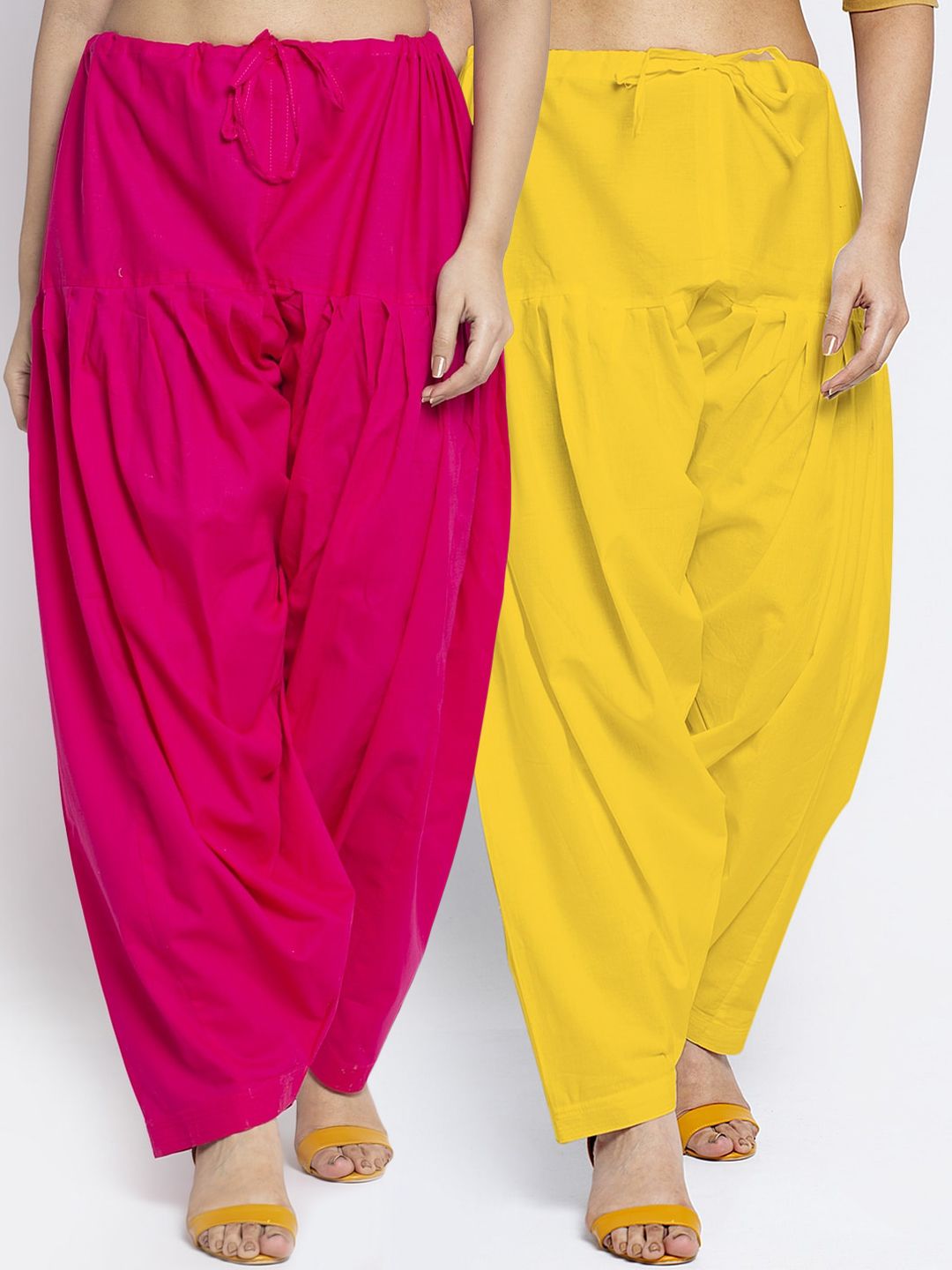 GRACIT Women Pack Of 2 Solid Cotton Loose Fit Salwars