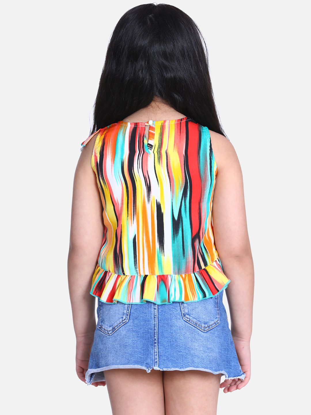 Girls Yellow Ruffles Crepe Regular Top 3