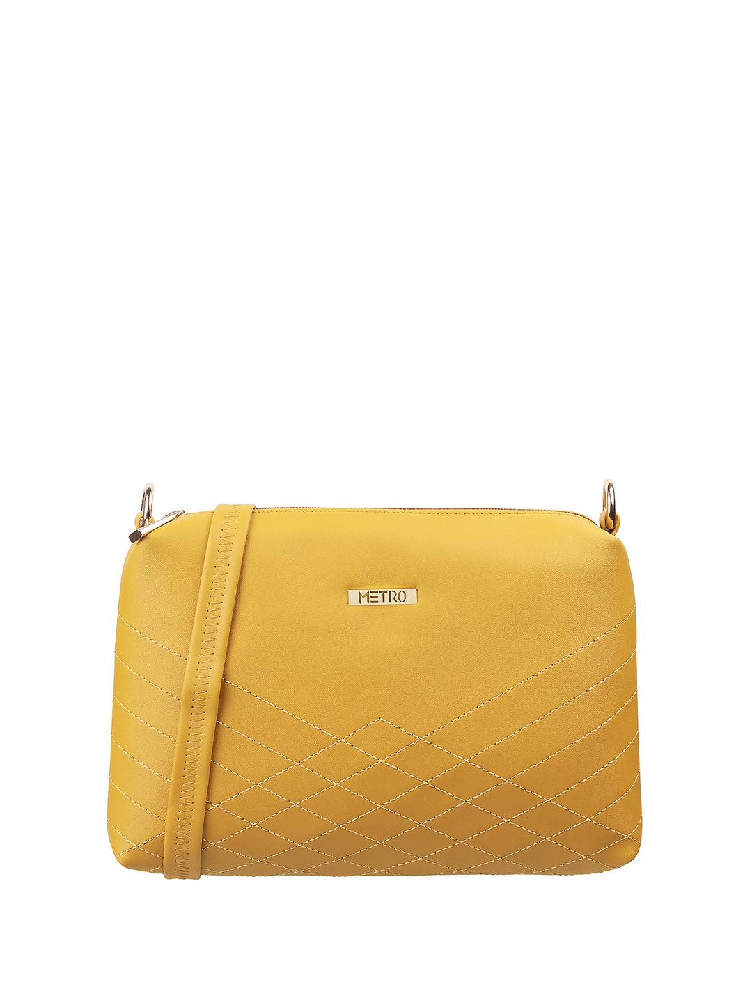 Metro Yellow Structured Sling Bag